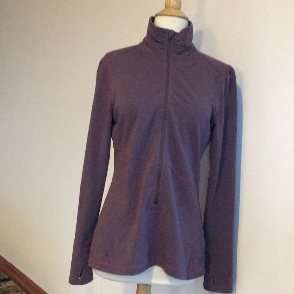 ExOfficio Long Zippered Soft Fleece Top. Plum. Women's SZ S.